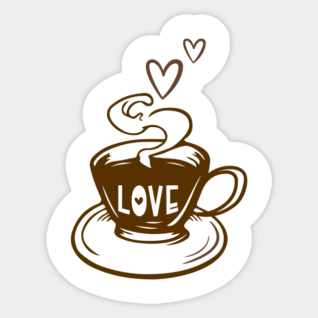 I Love Coffee Sticker by Ombre Dreams